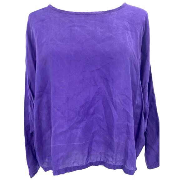 Eileen Fisher Vintage 100% Rayon Drop Shoulder Top 1 Small‎ Purple - Picture 1 of 5